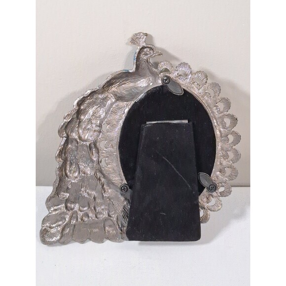Pier 1 Imports Peacock Picture Frame Jeweled Enamel Rhinestones 2.5x3.5" Opening - Picture 7 of 8